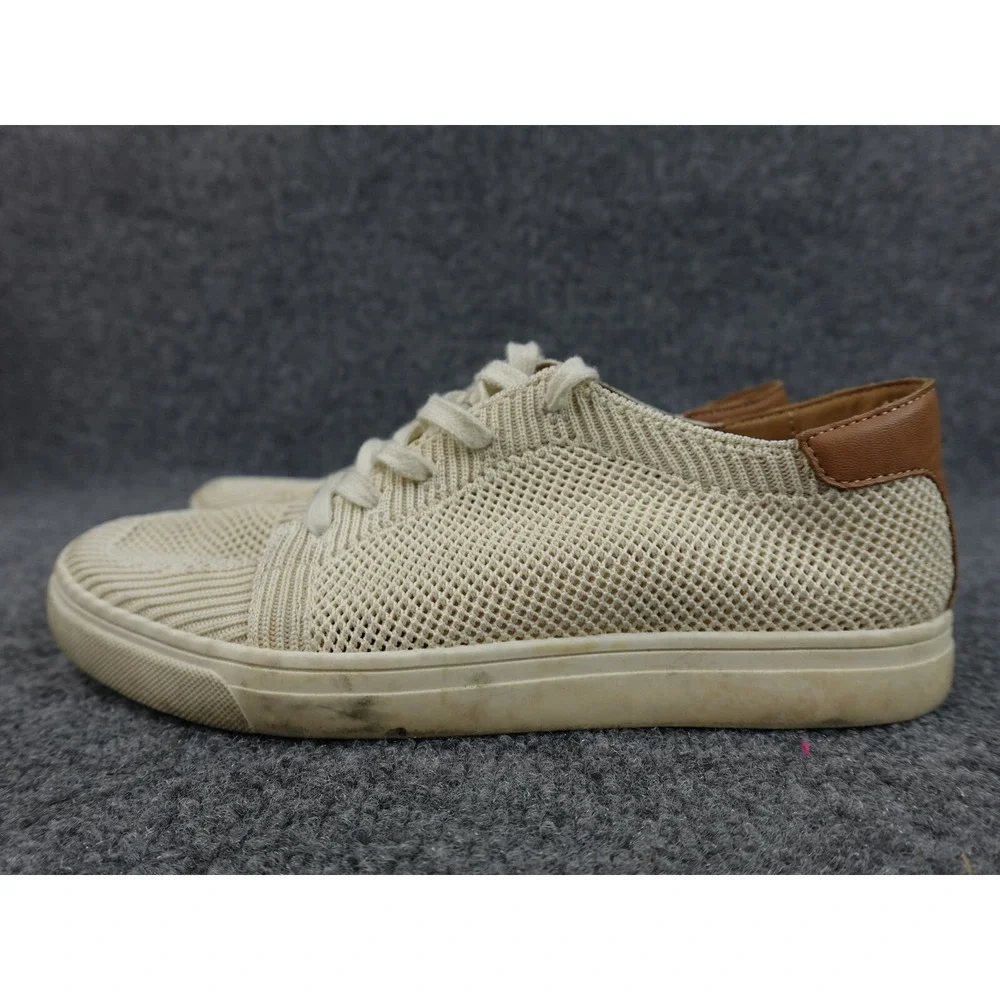 Lucky Brand Women's Off White Mesh Knit Lace Up Sneakers- Luika Milky Way SZ 9 M